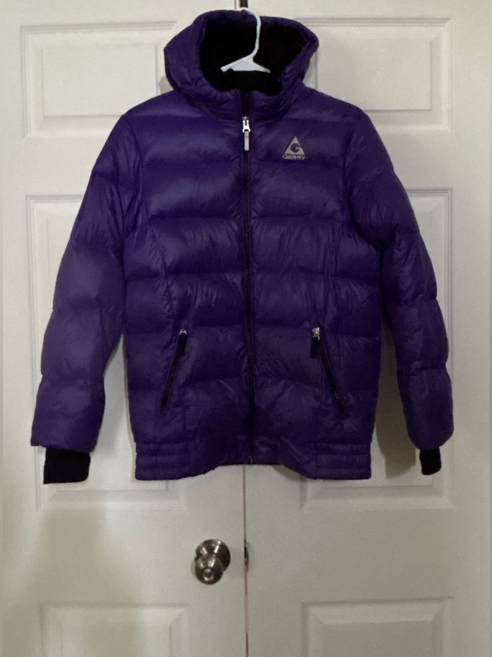 Gerry Girls L 14/16 Purple Down Puffer Jacket Hooded Winter Coat